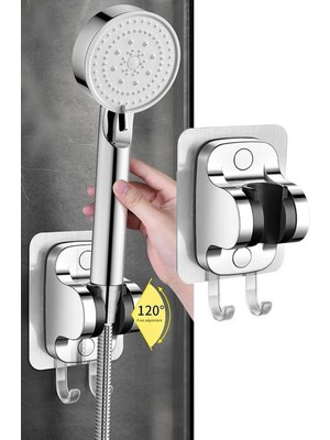 Maison Luré Banyo Askısı Kendinden Yapışkanlı Duş Başlığı Askısı Krom Nano 15 kg