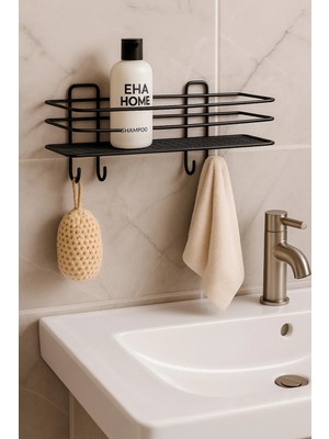Maison Luré Banyo Askısı Güçlü Yapışkanlı 4 Kancalı Banyo Düzenliyici Raf