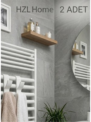 Maison Luré Banyo Askısı 2 Adet Beyaz Havlupan Askısı - Radyatör Havlu Kancası