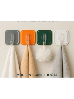 Maison Luré Banyo Askısı 4 Renkli Banyo Mutfak Yapışkan Askısı