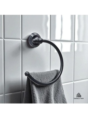 Maison Luré Banyo Askısı Klasik Vintage Tasarım Siyah Banyo Havluluk