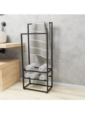 Maison Luré Banyo Askısı 2 Katlı Metal Havluluk Modern Banyo Rafı
