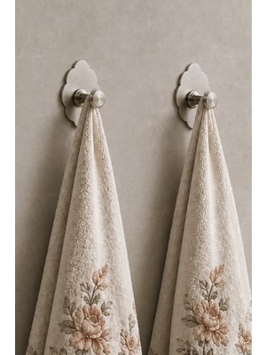 Maison Luré Banyo Askısı 2 Adet Çiçek Tasarım- Paslanmaz Çelik /bornoz Askısı / Havlu As