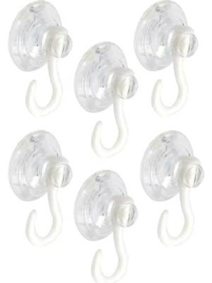 Maison Luré Banyo Askısı Vantuz Öpücük 4 cm 6 Adet Büyük Kancalı Cam Vantuzu