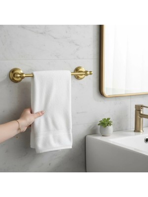 Maison Luré Banyo Askısı Vintage Model Uzun Havluluk Mat Altın Fırçalanmış Pirinç