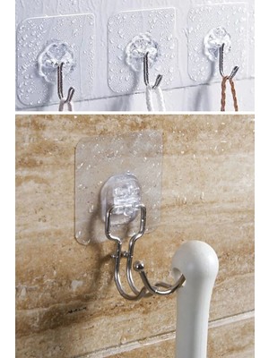 Maison Luré Banyo Askısı 5 Adet Şeffaf Kendinden Yapışkanlı Askı Pratik Sağlam
