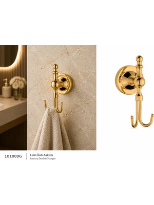 Maison Luré Banyo Askısı Pirinç Lüks Ikili Askılık