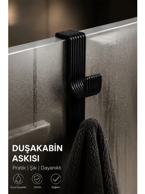 Maison Luré Banyo Askısı Duşakabin Askısı | Montaj Gerektirmez | Çift Kancalı