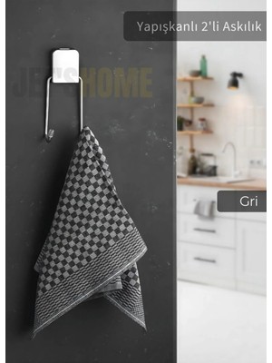 Maison Luré Banyo Askısı 2'li Askılık Paslanmaz Havluluk Metal Gri