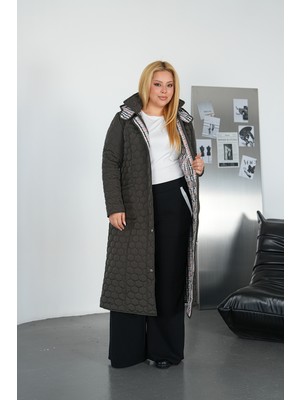 TUTveAL Collection Kadın Kapitone Kaban ,büyük Beden Kaban