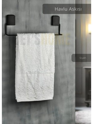Maison Luré Banyo Askısı Paslanmaz Çelik Yapışkanlı Banyo Havlu Askısı Siyah