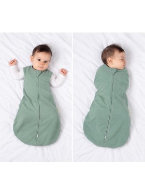 Zuppers Çift Katlı Kalın Pamuk Bebek Kundak Tulum - 1,5 Tog - Adaçayı (6-12 Ay)