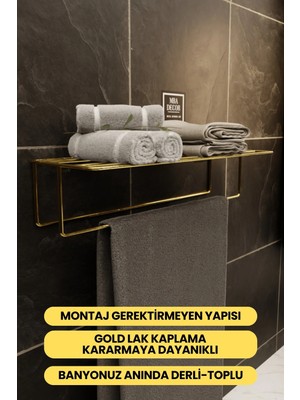Maison Luré Banyo Askısı Kendinden Yapışkanlı Banyo Havluluk Raf, Montaj Gerektirmez