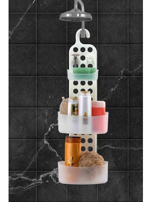Maison Luré Banyo Askısı 3 Raflı , Şampuan Rafı, Banyo Duş Rafı 25X13X71 cm