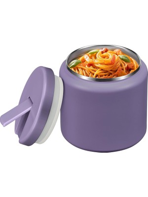 Happy Trend 26 Oz Çorba Termo Sıcak Yemek Çocuklar Için Toka Kapaklı Yalıtımlı Vakumlu Gıda Kavanozu Geniş Ağızlı Sızdırmaz Paslanmaz Çelik Öğle Yemeği Kabı (Mor)