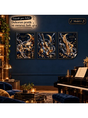 Akıllı Kağıt Statik Tutunma Özellikli Tablo - Poster Müzik (Model- 1)