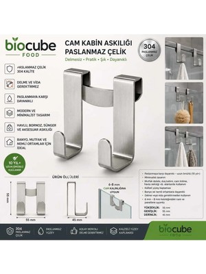 Maison Luré Banyo Askısı 304 Paslanmaz Çelik Delmesiz Cam Kabin Askılığı Havlu Bornoz Askısı
