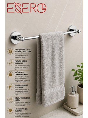 Maison Luré Banyo Askısı Paslanmaz Çelik Havluluk Krom Banyo Havlu Askılığı Duvara Monte