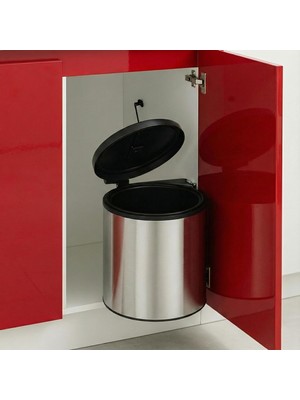 Happy Trend Içi Krom Metal Lüks Çöp Kovası 11 Lt, Otomatik Açılır Kapaklı, Paslanmaz
