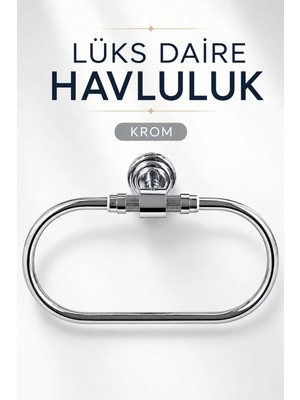 Maison Luré Banyo Askısı Krom Banyo Havlu Askısı Yuvarlak Duvar Tipi Vidalı Havluluk