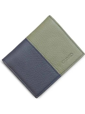 Guard Mat Haki Yeşil - Lacivert Deri Erkek Cüzdan