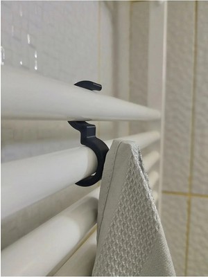 Maison Luré Banyo Askısı 2 Adet Siyah Havlupan Askılık Havlu Askısı