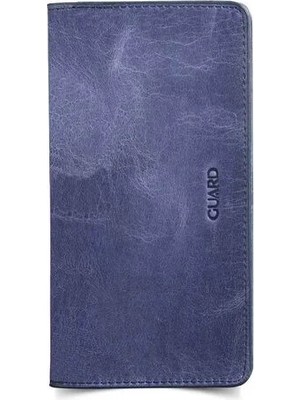 Guard Telefon Girişli Deri Erkek/kadın Portföy Cüzdan - Antik Lacivert