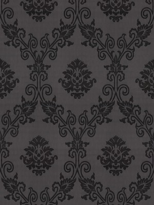 Süs Duvar Kağıtçılık Antrasit Siyah Damask Desenli  Duvar Kağıdı