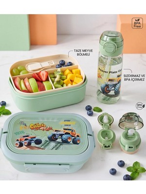 Maison Luré Beslenme Çantası 2 Katlı Beslenme Kutusu ve Su Matarası Seti