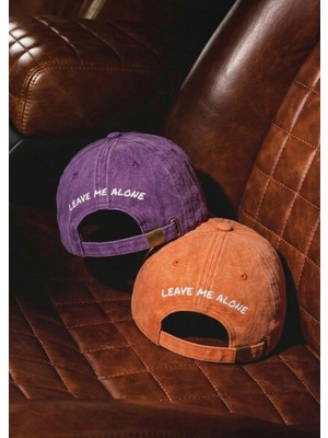 Emybox Unisex Arkası Baskılı Yıkamalı Pamuk Şapka -Arkası Yazılı Ayarlanabilir Eskitme Vintage Kep