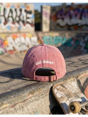Emybox Unisex Arkası Baskılı Yıkamalı Pamuk Şapka -Arkası Yazılı Ayarlanabilir Eskitme Vintage Kep