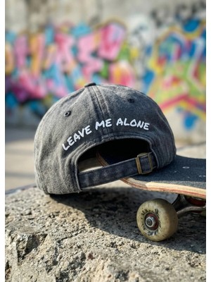 Emybox Unisex Arkası Baskılı Yıkamalı Pamuk Şapka -Arkası Yazılı Ayarlanabilir Eskitme Vintage Kep
