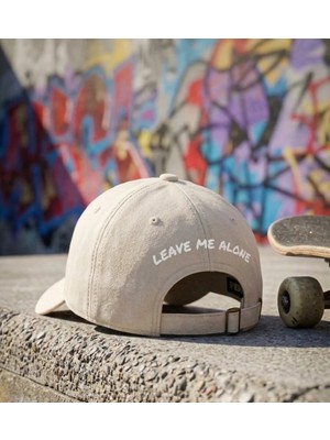 Emybox Unisex Arkası Baskılı Yıkamalı Pamuk Şapka -Arkası Yazılı Ayarlanabilir Eskitme Vintage Kep