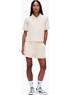 On Courtside Polo Terry Cassis Fermuarlı Kadın Polo Tişört