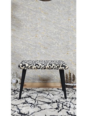 Maison Luré Puf & Bench Siyah Metal Puf Bench Tabure Antre Puf