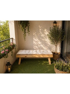 Maison Luré Puf & Bench Ahşap Bank Balkon Bahçe Banyo