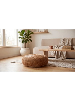 Maison Luré Puf & Bench Su Sümbülü Hasır Dekoratif Bohem Puf