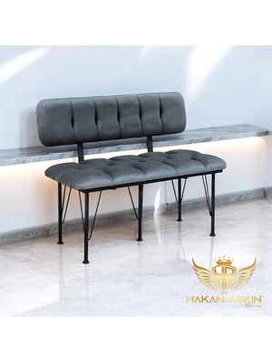 Maison Luré Puf & Bench Metal Ayaklı Metal Alt Kasalı Füme Bench Bank