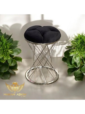 Maison Luré Puf & Bench Metal Pota Ayaklı Silver Pota Puf Style 2025