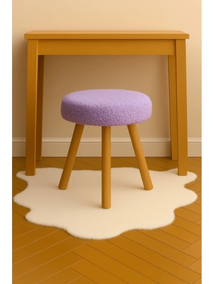 Maison Luré Puf & Bench Yuvarlak Puf Bench Retro Ayak Dekoratif Peluş Tabure