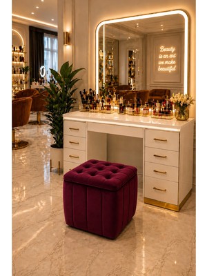 Maison Luré Puf & Bench Modern Kare Puf Ayak Dinlendirme Taburesi Dekoratif Rahat