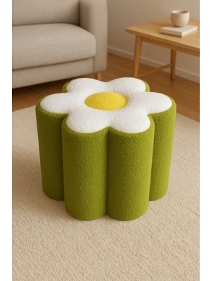Maison Luré Puf & Bench Papatya Peluş Puf
