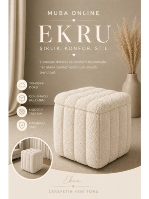 Maison Luré Puf & Bench Yeni Sezon Ithal Bouclé Kumaş Premium Puf