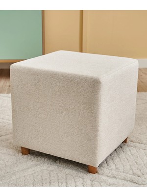 Maison Luré Puf & Bench Ahşap Ayaklı Puf - Krem