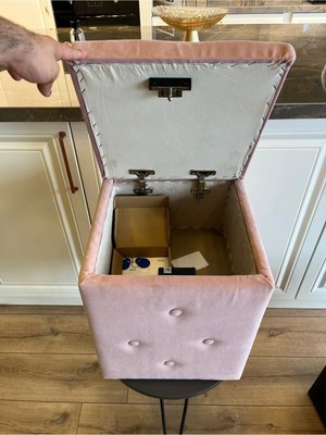 Maison Luré Puf & Bench Nfc Kartlı Gizli Bölmeli Puf Ofiste ve Evde Makyaj