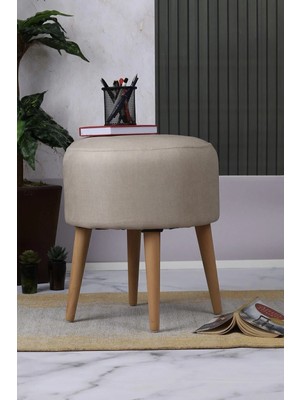 Maison Luré Puf & Bench Çok Amaçlı Rahat Krem Puf Koltuk
