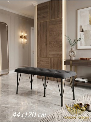 Maison Luré Puf & Bench 120 cm %100 Mdf Metal Ayaklı Tekli