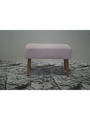 Maison Luré Puf & Bench Dikdörtgen Puf Bench Ahşap Retro Ayak Peluş Tabure