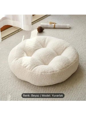 Maison Luré Puf & Bench Çok Amaçlı Yuvarlak Bohem Pelüş Dekoratif Yer Minderi