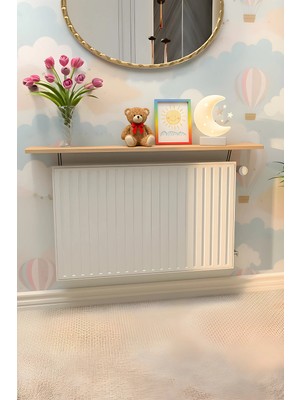 Maison Luré Dresuar Petek Üstü Raf Kalorifer Peteği Rafı Kitaplık 80 x 18 cm Ahşap